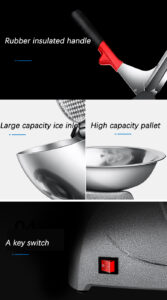 Ice Crusher - Double lids prevent splashing, adjustable thickness, efficient commercial-grade ice crushing solution ice crusher